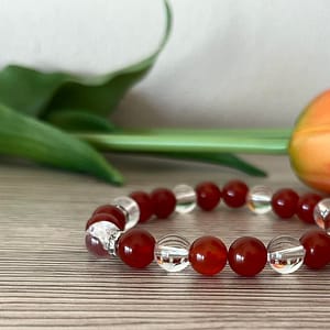 Karneol és Hegyikristály karkötő