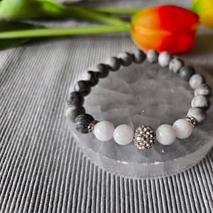 Térkép Jáspis és Jáde ásványkarkötő, 10 mm-es Shamballával