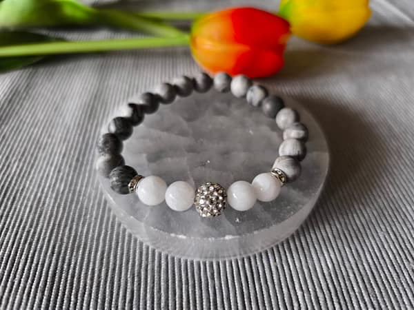Térkép Jáspis és Jáde ásványkarkötő, 10 mm-es Shamballával