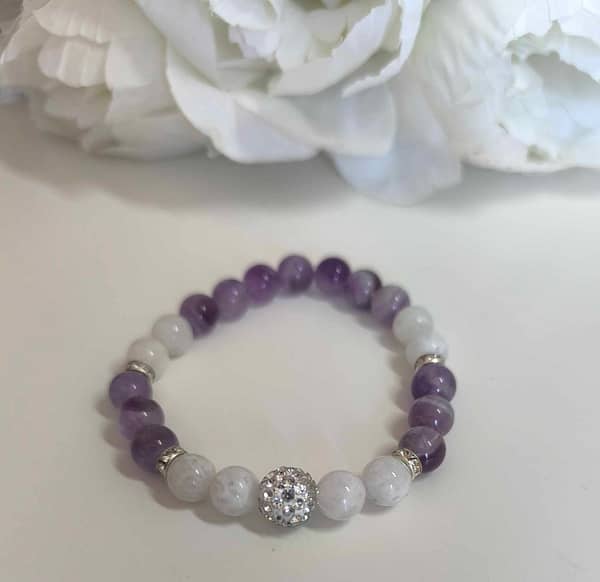 Holdkő és Ametiszt ásványkarkötő,  Shamballával